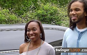 Very horny couple arrive for an orgy and cant wait