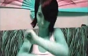 Beautiful webcam girl Black_Cat showing off her perfect boobies topless