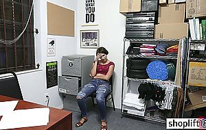 Hot brunette fucks by a bad cop in his secret place