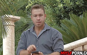 MILF neighbor Christie Stevens fucked beside the pool