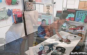 Ebony suspect Anne got her teen twat lick and pounded by Jacks long dong