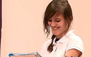 Spanish teen pornstar is testing two amateur guys in a threesome