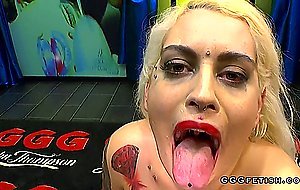 Busty candela x with piercing gets dp and bukkakes