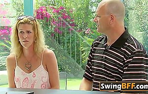 Group of swingers are playing sex games 