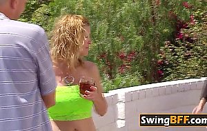 Group of swingers are playing sex games 