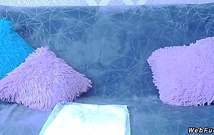 Huge tits babe pissing in webcam show