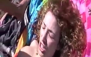Red head gets fucked along side of road amateur video