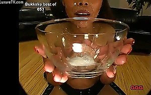 Bukkake on beautiful asian slut 