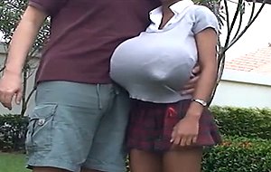 Naughty girls with inflated tits