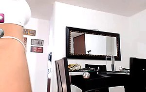 Sexy teen plays in front of her webcam