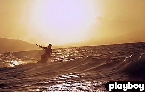 Beautiful babes enjoyed a hot surfing so naked and sexy