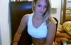 Cute college blonde entices you with her sweet boot