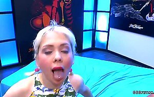 Cherry english enjoys cum mouth and facials