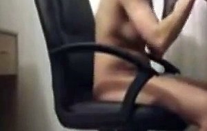 Interracial chair fuck