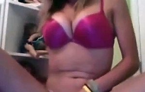 Beautiful teen masturbates on webcam