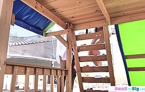 A petite asian babe getting fucked by her big black stepdad