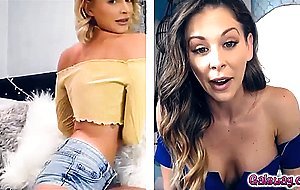 Cherie and Emma sensual striptease during video call