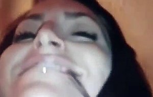 Tattooed babe giving juicy blow job and fucking a guy