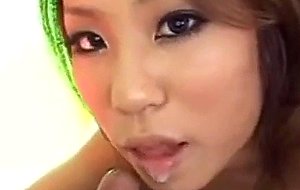 Romihi nakamura sexy asian big tits babe makes double bj