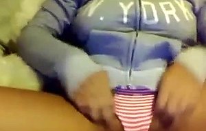 Busty teen masturbates on webcam