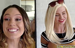 Stepdad whips out his cock and make Jade Nile suck it deep in her throat