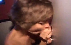 Desperate housewife sucking off stranger at glory hole