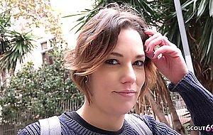 German scout crazy milf seduce to fuck at street casting