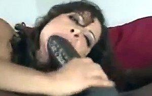 Tiny brunette fucks huge black rod