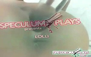 Teen Lolli toying a speculum