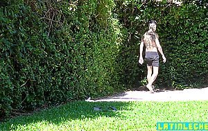 Horny tatted latinos enjoy bareback anal sex outdoors