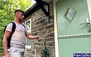 Cute teen and his gay stepuncle get cleaned up together