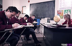 Four Students scared Dee Into Rough Gangbang