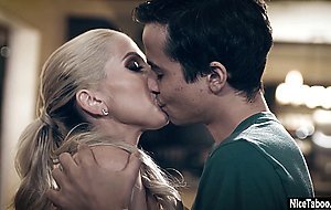 Big tits blonde sucked stepsons big cock before sex