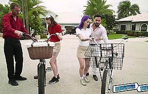 Sexy teens swaps their dads and grabs their big cocks