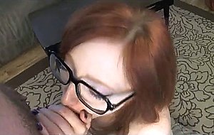 Ginger teenager sucks cock