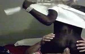 Amateur Black Crossdresser Rides White Dick