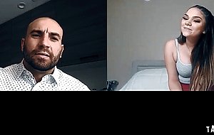 Disobedient teen strips and starts playing with her teen pussy