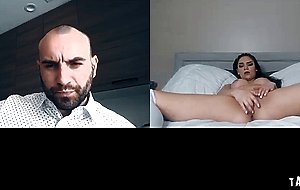 Disobedient teen strips and starts playing with her teen pussy