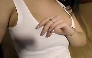 busty babe with big tits fingering herself on cam