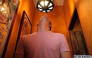 Cute Latina teen Maja Bijou in her first bisexual 3some