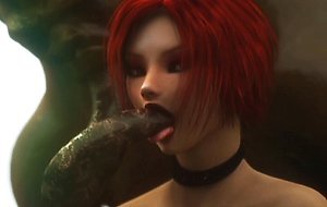 3D Monster Fucks a Hot Redhead