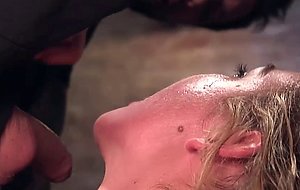 Bound blonde deep throat banged