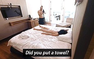 Real asian amateur girlfriend gets her first pussy massage with a white masseur! aug 29 singapore