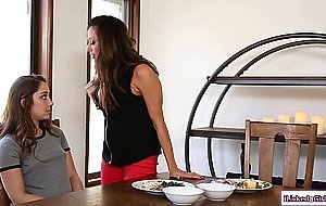Stepmom licks stepdaughters hairy pussy