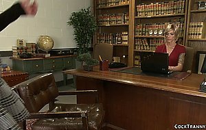 TS dean fucks brunette student