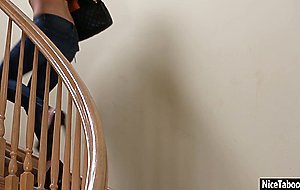 Dirty stepdad fucks a petite stepdaughter after he caught her