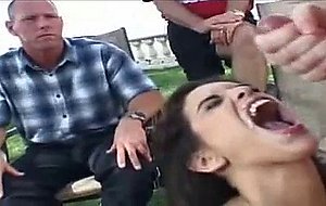 Hannah gags a penis