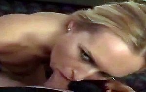 Slut teen Yvonna licks and blows a white cock