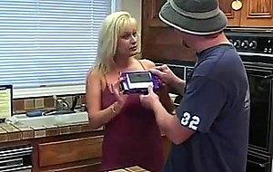 Blonde mature slut fucking with a younger man