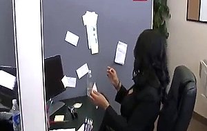 Brunette fucked in office